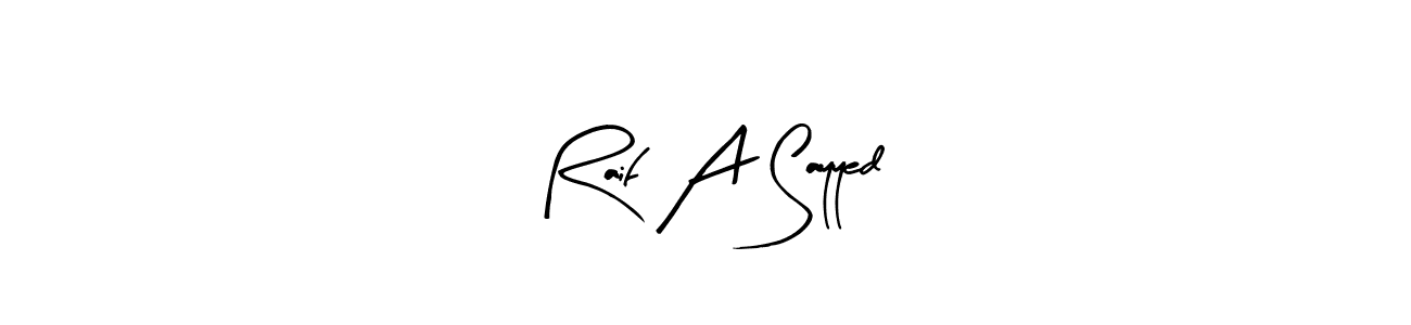 The best way (Arty Signature) to make a short signature is to pick only two or three words in your name. The name Raif A Sayyed include a total of six letters. For converting this name. Raif A Sayyed signature style 8 images and pictures png