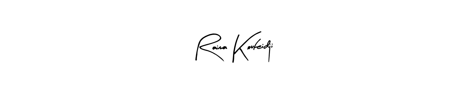 Create a beautiful signature design for name Raima Koufeidji. With this signature (Arty Signature) fonts, you can make a handwritten signature for free. Raima Koufeidji signature style 8 images and pictures png