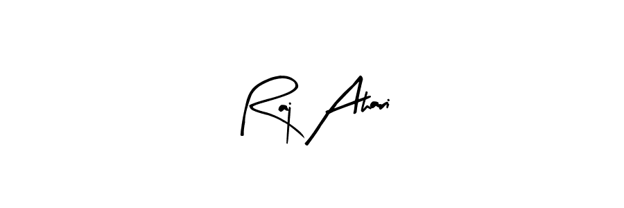 Similarly Arty Signature is the best handwritten signature design. Signature creator online .You can use it as an online autograph creator for name Raj Ahari. Raj Ahari signature style 8 images and pictures png