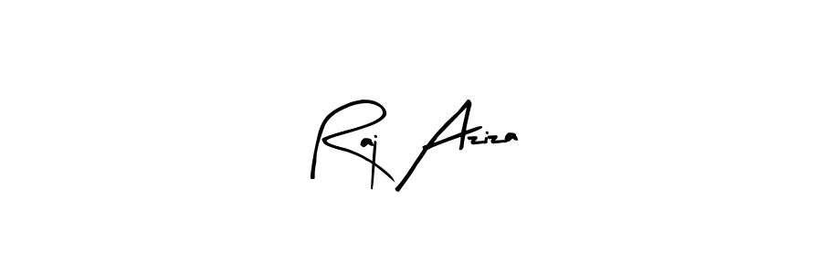 The best way (Arty Signature) to make a short signature is to pick only two or three words in your name. The name Raj Aziza include a total of six letters. For converting this name. Raj Aziza signature style 8 images and pictures png