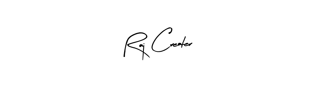 How to make Raj Creater name signature. Use Arty Signature style for creating short signs online. This is the latest handwritten sign. Raj Creater signature style 8 images and pictures png