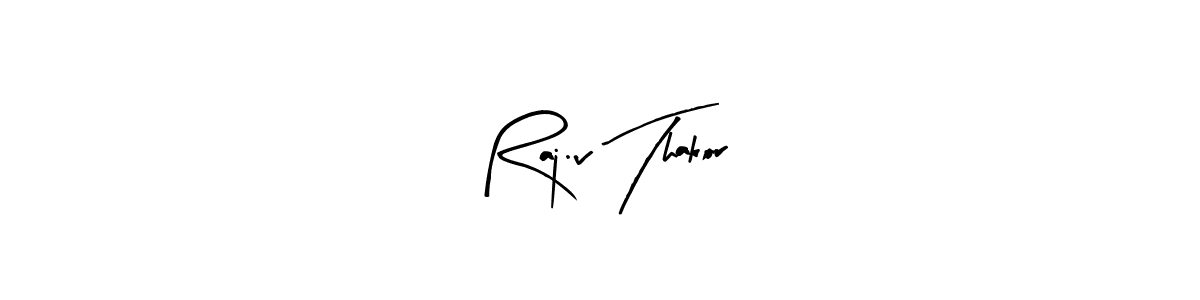 Use a signature maker to create a handwritten signature online. With this signature software, you can design (Arty Signature) your own signature for name Raj.v Thakor. Raj.v Thakor signature style 8 images and pictures png