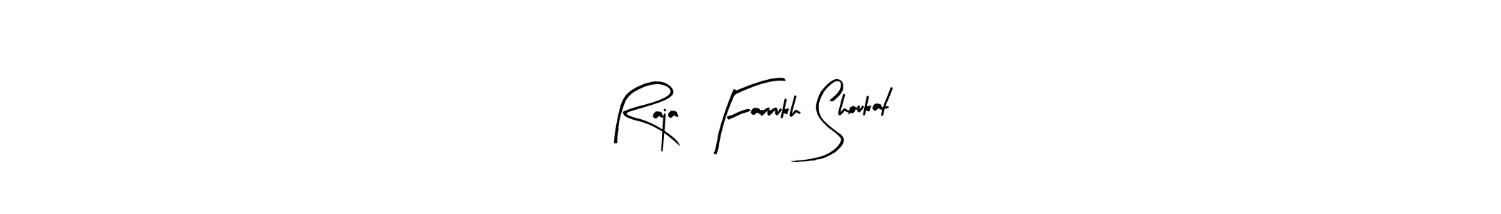 Use a signature maker to create a handwritten signature online. With this signature software, you can design (Arty Signature) your own signature for name Raja  Farrukh Shoukat. Raja  Farrukh Shoukat signature style 8 images and pictures png