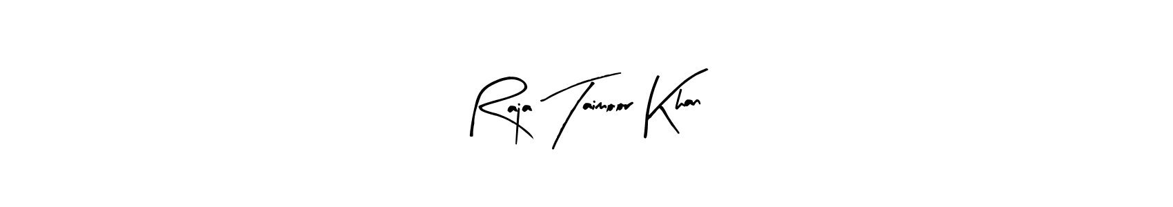 Use a signature maker to create a handwritten signature online. With this signature software, you can design (Arty Signature) your own signature for name Raja Taimoor Khan. Raja Taimoor Khan signature style 8 images and pictures png