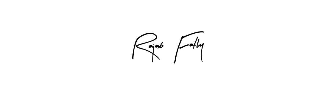 How to make Rajab Fathy name signature. Use Arty Signature style for creating short signs online. This is the latest handwritten sign. Rajab Fathy signature style 8 images and pictures png