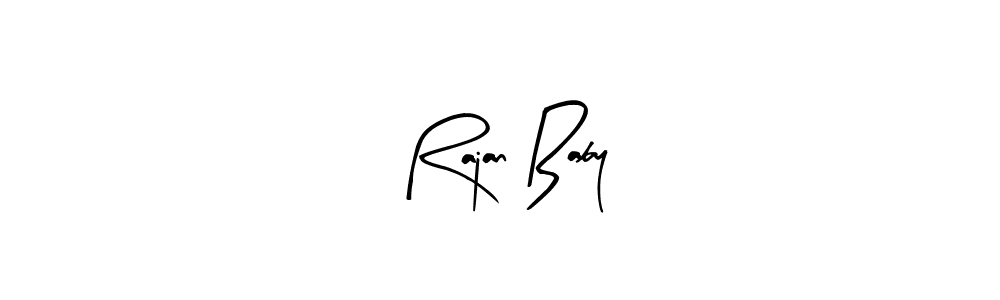 Similarly Arty Signature is the best handwritten signature design. Signature creator online .You can use it as an online autograph creator for name Rajan Baby. Rajan Baby signature style 8 images and pictures png