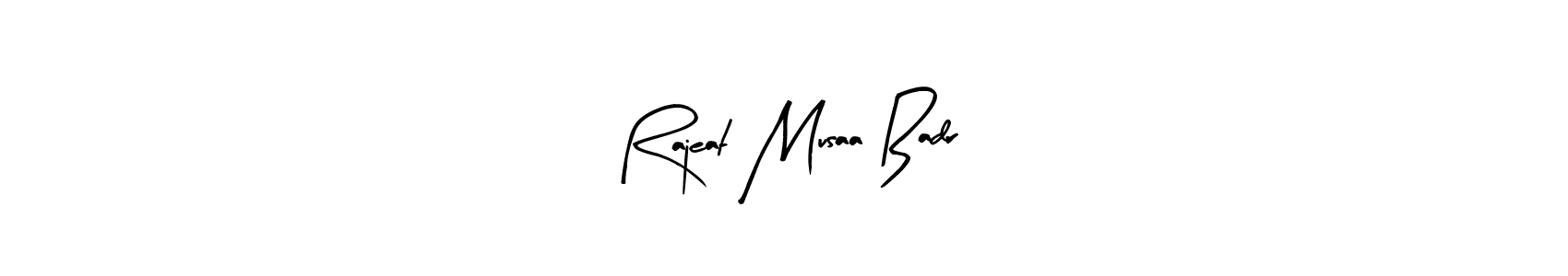 Also You can easily find your signature by using the search form. We will create Rajeat Musaa Badr name handwritten signature images for you free of cost using Arty Signature sign style. Rajeat Musaa Badr signature style 8 images and pictures png