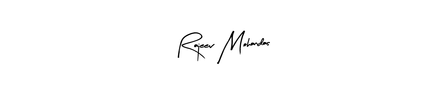 Arty Signature is a professional signature style that is perfect for those who want to add a touch of class to their signature. It is also a great choice for those who want to make their signature more unique. Get Rajeev Mohandas name to fancy signature for free. Rajeev Mohandas signature style 8 images and pictures png