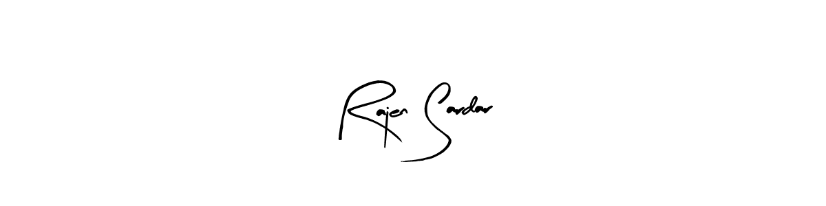 The best way (Arty Signature) to make a short signature is to pick only two or three words in your name. The name Rajen Sardar include a total of six letters. For converting this name. Rajen Sardar signature style 8 images and pictures png