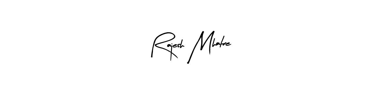 Arty Signature is a professional signature style that is perfect for those who want to add a touch of class to their signature. It is also a great choice for those who want to make their signature more unique. Get Rajesh Mhatre name to fancy signature for free. Rajesh Mhatre signature style 8 images and pictures png