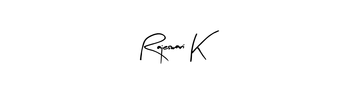 How to make Rajeswari K name signature. Use Arty Signature style for creating short signs online. This is the latest handwritten sign. Rajeswari K signature style 8 images and pictures png