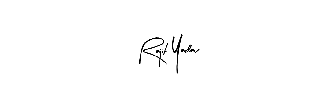 Similarly Arty Signature is the best handwritten signature design. Signature creator online .You can use it as an online autograph creator for name Rajit Yadav. Rajit Yadav signature style 8 images and pictures png