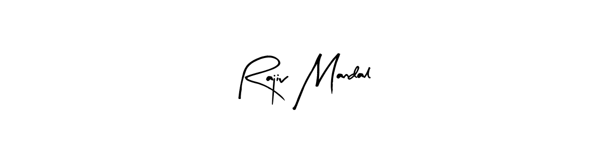 Arty Signature is a professional signature style that is perfect for those who want to add a touch of class to their signature. It is also a great choice for those who want to make their signature more unique. Get Rajiv Mandal name to fancy signature for free. Rajiv Mandal signature style 8 images and pictures png