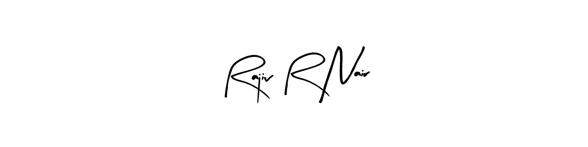 if you are searching for the best signature style for your name Rajiv R Nair. so please give up your signature search. here we have designed multiple signature styles  using Arty Signature. Rajiv R Nair signature style 8 images and pictures png