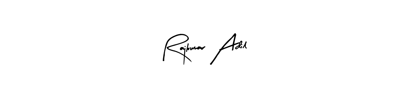 How to make Rajkumar Adil name signature. Use Arty Signature style for creating short signs online. This is the latest handwritten sign. Rajkumar Adil signature style 8 images and pictures png