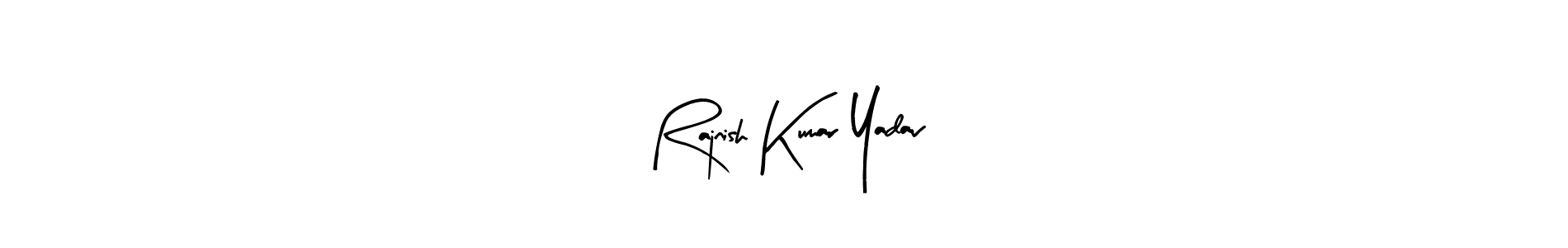 Arty Signature is a professional signature style that is perfect for those who want to add a touch of class to their signature. It is also a great choice for those who want to make their signature more unique. Get Rajnish Kumar Yadav name to fancy signature for free. Rajnish Kumar Yadav signature style 8 images and pictures png