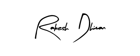 A sleek calligraphic signature for name Rakesh Dhiman utilizing Arty Signature styling. Great for adding personal signatures to photos and art. Rakesh Dhiman signature style 8 images and pictures png