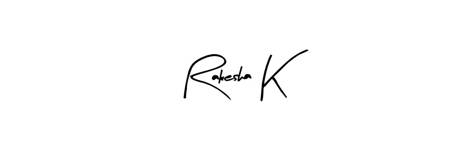 if you are searching for the best signature style for your name Rakesha K. so please give up your signature search. here we have designed multiple signature styles  using Arty Signature. Rakesha K signature style 8 images and pictures png