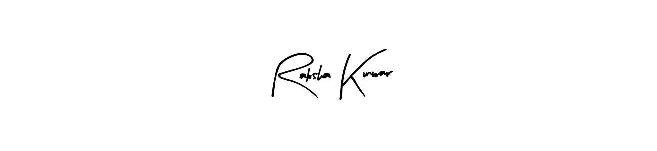How to make Raksha Kunwar name signature. Use Arty Signature style for creating short signs online. This is the latest handwritten sign. Raksha Kunwar signature style 8 images and pictures png