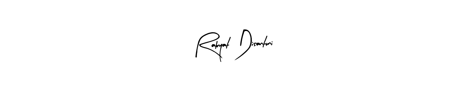 Make a beautiful signature design for name Rakyat Disantuni. With this signature (Arty Signature) style, you can create a handwritten signature for free. Rakyat Disantuni signature style 8 images and pictures png
