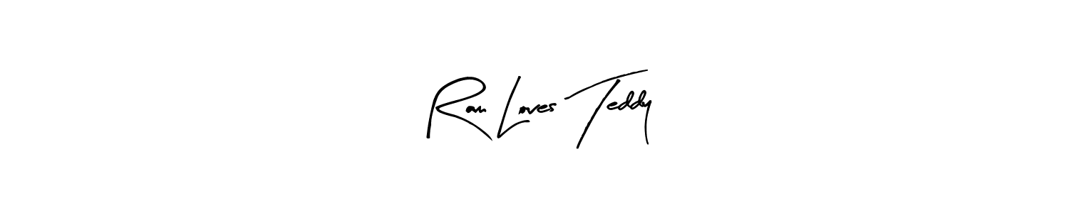 The best way (Arty Signature) to make a short signature is to pick only two or three words in your name. The name Ram Loves Teddy include a total of six letters. For converting this name. Ram Loves Teddy signature style 8 images and pictures png