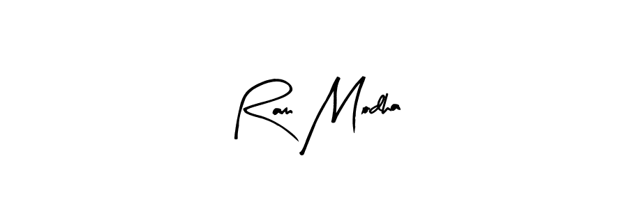 Arty Signature is a professional signature style that is perfect for those who want to add a touch of class to their signature. It is also a great choice for those who want to make their signature more unique. Get Ram Modha name to fancy signature for free. Ram Modha signature style 8 images and pictures png