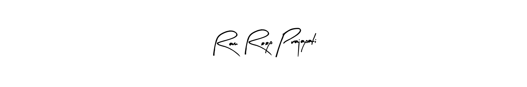 The best way (Arty Signature) to make a short signature is to pick only two or three words in your name. The name Ram Roop Prajapati include a total of six letters. For converting this name. Ram Roop Prajapati signature style 8 images and pictures png