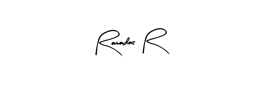 Use a signature maker to create a handwritten signature online. With this signature software, you can design (Arty Signature) your own signature for name Ramadas R. Ramadas R signature style 8 images and pictures png