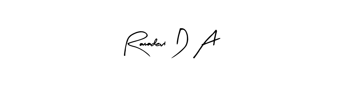 You can use this online signature creator to create a handwritten signature for the name Ramadevi D A. This is the best online autograph maker. Ramadevi D A signature style 8 images and pictures png