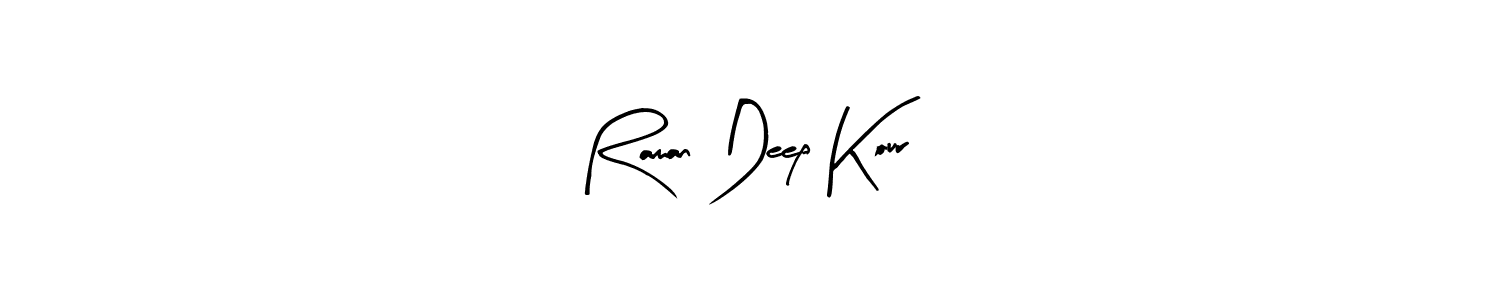 Create a beautiful signature design for name Raman Deep Kour. With this signature (Arty Signature) fonts, you can make a handwritten signature for free. Raman Deep Kour signature style 8 images and pictures png