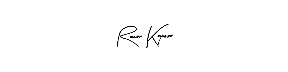 Similarly Arty Signature is the best handwritten signature design. Signature creator online .You can use it as an online autograph creator for name Raman Kapoor. Raman Kapoor signature style 8 images and pictures png