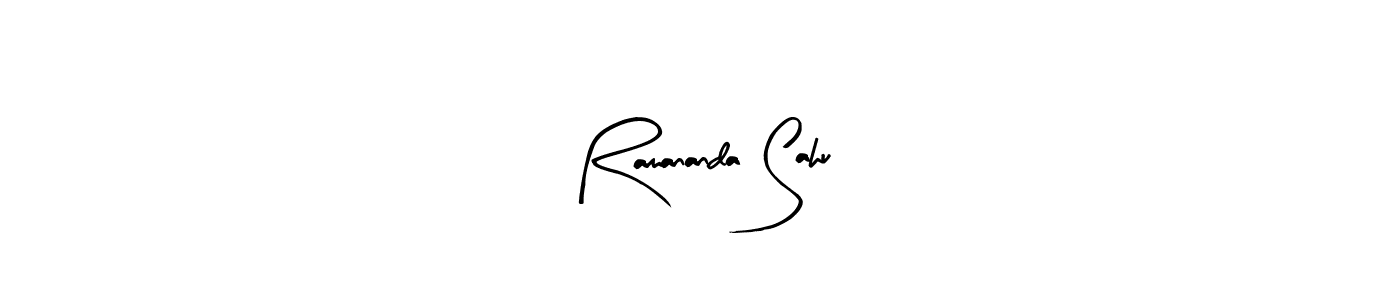 Use a signature maker to create a handwritten signature online. With this signature software, you can design (Arty Signature) your own signature for name Ramananda Sahu. Ramananda Sahu signature style 8 images and pictures png