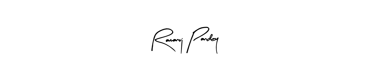 Ramanuj Pandey stylish signature style. Best Handwritten Sign (Arty Signature) for my name. Handwritten Signature Collection Ideas for my name Ramanuj Pandey. Ramanuj Pandey signature style 8 images and pictures png