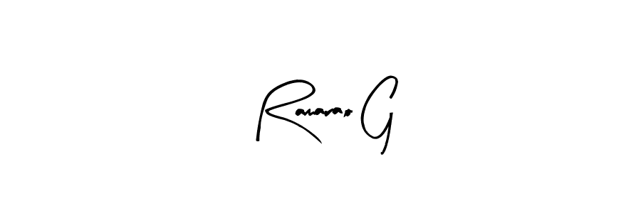 Use a signature maker to create a handwritten signature online. With this signature software, you can design (Arty Signature) your own signature for name Ramarao G. Ramarao G signature style 8 images and pictures png