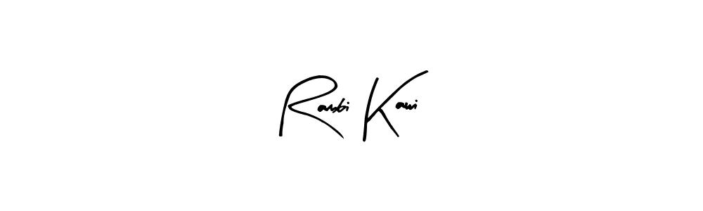 The best way (Arty Signature) to make a short signature is to pick only two or three words in your name. The name Rambi Kawi include a total of six letters. For converting this name. Rambi Kawi signature style 8 images and pictures png