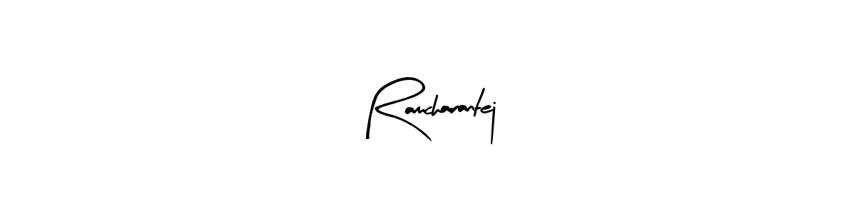 Arty Signature is a professional signature style that is perfect for those who want to add a touch of class to their signature. It is also a great choice for those who want to make their signature more unique. Get Ramcharantej name to fancy signature for free. Ramcharantej signature style 8 images and pictures png