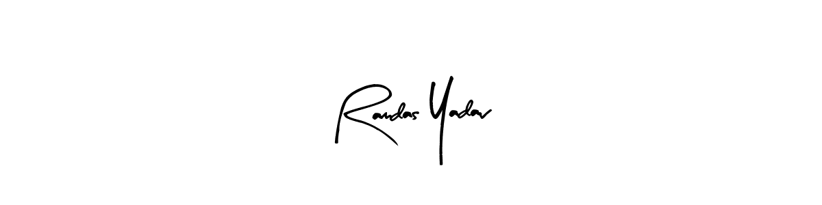 Arty Signature is a professional signature style that is perfect for those who want to add a touch of class to their signature. It is also a great choice for those who want to make their signature more unique. Get Ramdas Yadav name to fancy signature for free. Ramdas Yadav signature style 8 images and pictures png