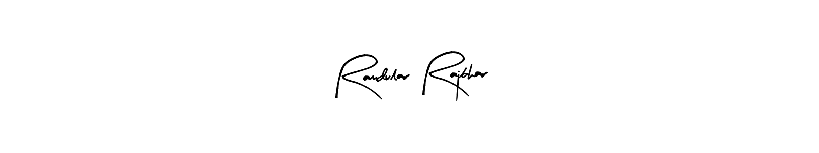 The best way (Arty Signature) to make a short signature is to pick only two or three words in your name. The name Ramdular Rajbhar include a total of six letters. For converting this name. Ramdular Rajbhar signature style 8 images and pictures png