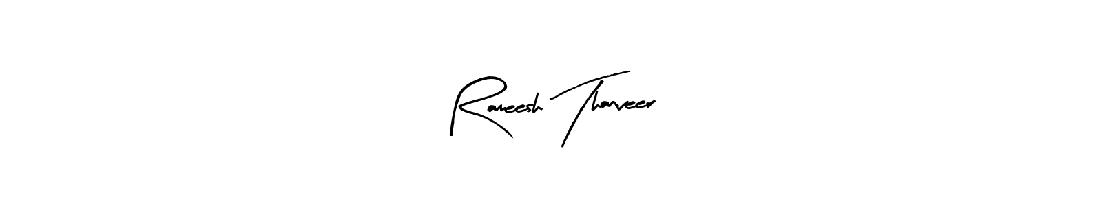 How to make Rameesh Thanveer name signature. Use Arty Signature style for creating short signs online. This is the latest handwritten sign. Rameesh Thanveer signature style 8 images and pictures png