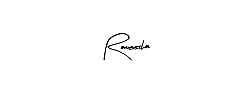 Arty Signature is a professional signature style that is perfect for those who want to add a touch of class to their signature. It is also a great choice for those who want to make their signature more unique. Get Rameesha name to fancy signature for free. Rameesha signature style 8 images and pictures png