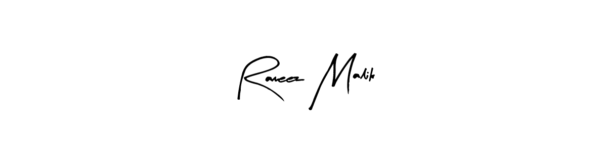 The best way (Arty Signature) to make a short signature is to pick only two or three words in your name. The name Rameez Malik include a total of six letters. For converting this name. Rameez Malik signature style 8 images and pictures png