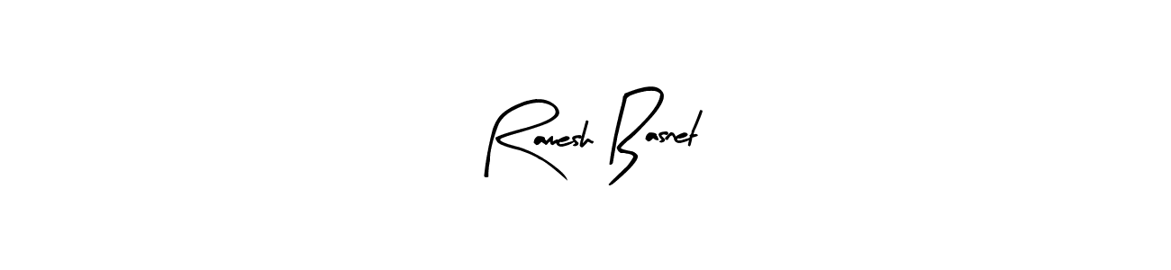 How to make Ramesh Basnet name signature. Use Arty Signature style for creating short signs online. This is the latest handwritten sign. Ramesh Basnet signature style 8 images and pictures png