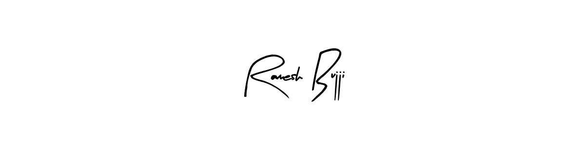 The best way (Arty Signature) to make a short signature is to pick only two or three words in your name. The name Ramesh Bujji include a total of six letters. For converting this name. Ramesh Bujji signature style 8 images and pictures png
