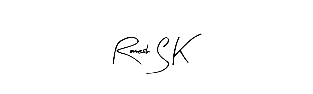 Create a beautiful signature design for name Ramesh S K. With this signature (Arty Signature) fonts, you can make a handwritten signature for free. Ramesh S K signature style 8 images and pictures png