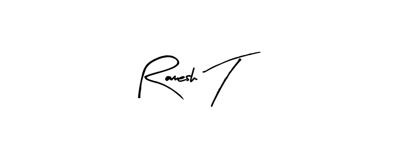 Also You can easily find your signature by using the search form. We will create Ramesh T name handwritten signature images for you free of cost using Arty Signature sign style. Ramesh T signature style 8 images and pictures png