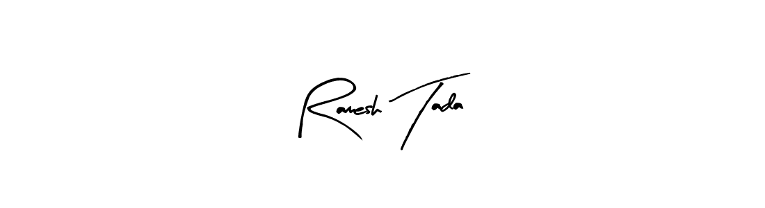 This is the best signature style for the Ramesh Tada name. Also you like these signature font (Arty Signature). Mix name signature. Ramesh Tada signature style 8 images and pictures png