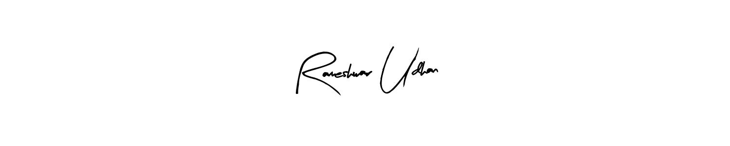 Similarly Arty Signature is the best handwritten signature design. Signature creator online .You can use it as an online autograph creator for name Rameshwar Udhan. Rameshwar Udhan signature style 8 images and pictures png