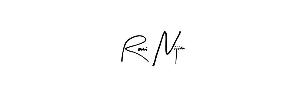 Use a signature maker to create a handwritten signature online. With this signature software, you can design (Arty Signature) your own signature for name Rami Nijim. Rami Nijim signature style 8 images and pictures png