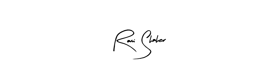 The best way (Arty Signature) to make a short signature is to pick only two or three words in your name. The name Rami Shaher include a total of six letters. For converting this name. Rami Shaher signature style 8 images and pictures png