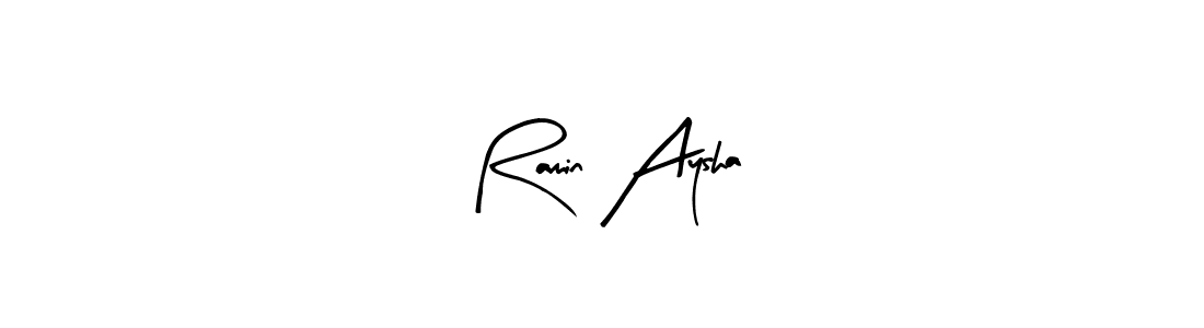 The best way (Arty Signature) to make a short signature is to pick only two or three words in your name. The name Ramin Aysha include a total of six letters. For converting this name. Ramin Aysha signature style 8 images and pictures png